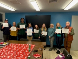 Pictured below:  Doug and Susan Ashby, Divine Jones, CCE Cattaraugus Sustainability Educator, Kelli Grabowski, Jennifer Crane, Abigail Minnekine, Kim Oudemool, CCE Cattaraugus Natural Resources Coordinator, Rachele Dove, Gerald Daly.   Not pictured: Adam Gollwitzer, Chris Babo