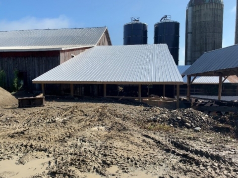 Durow Farm's new barn roof as part of a runoff structure