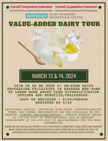 Poster for the Value-Added Dairy Tour