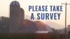 Please take a survey - Farm in background